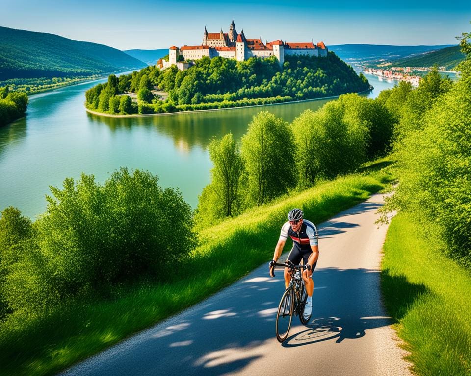 Radwege entlang die Donau