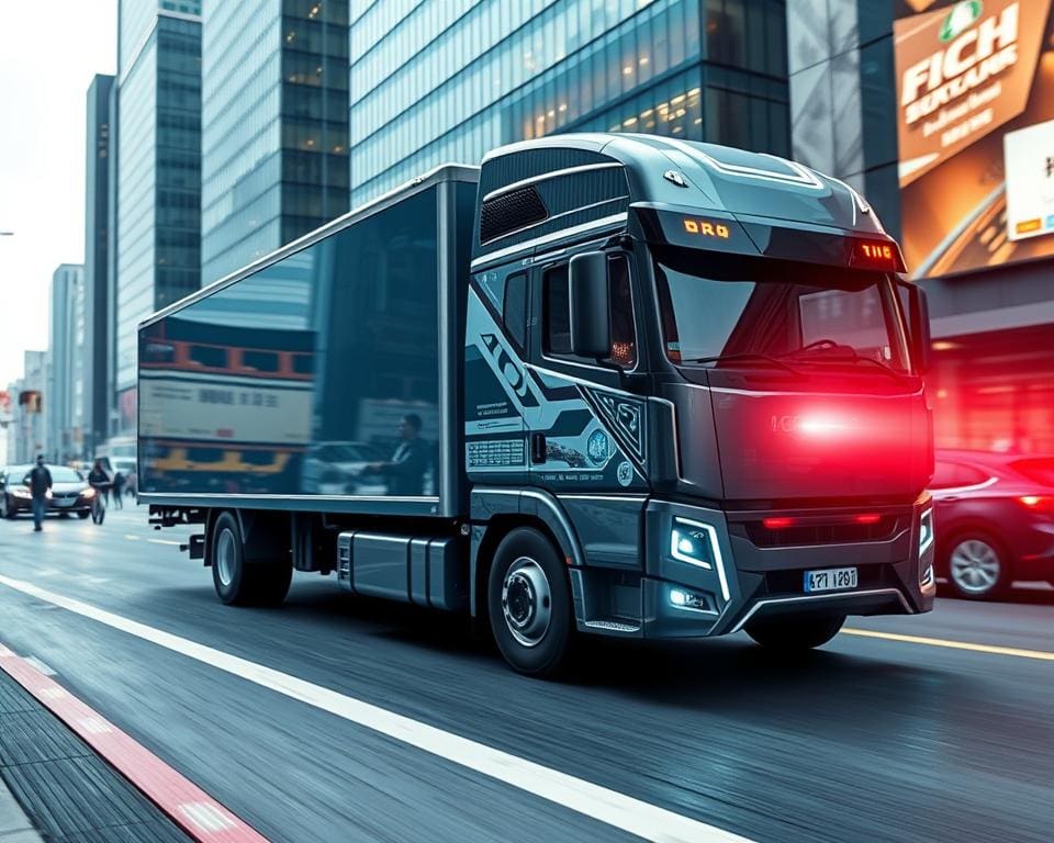 Automatische Notbremsung Elektrolastwagen