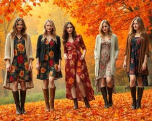 Blumenkleider: Wie man sie im Herbst kombiniert