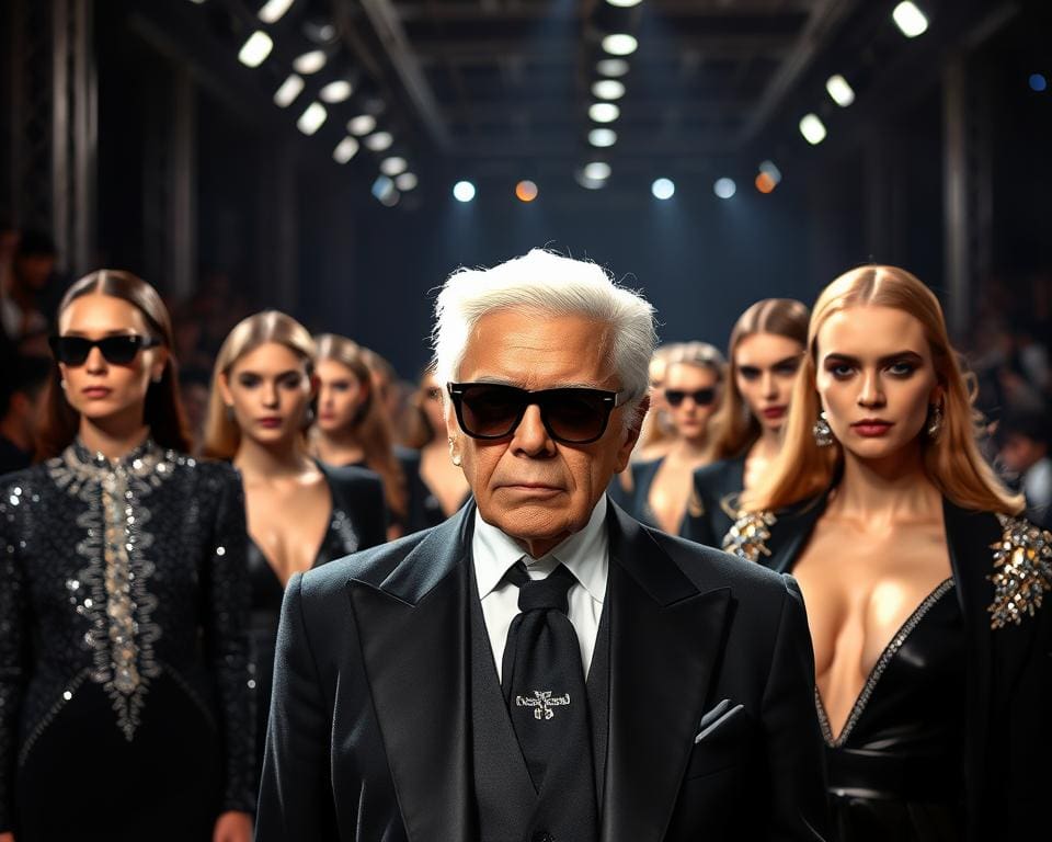 Kreativdirektor Karl Lagerfeld bei einer Mode-Show