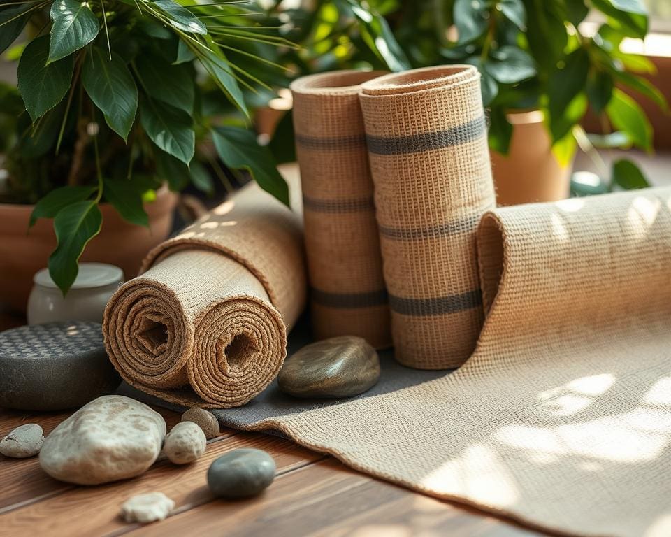 Materialien von ökologischen Yogamatten