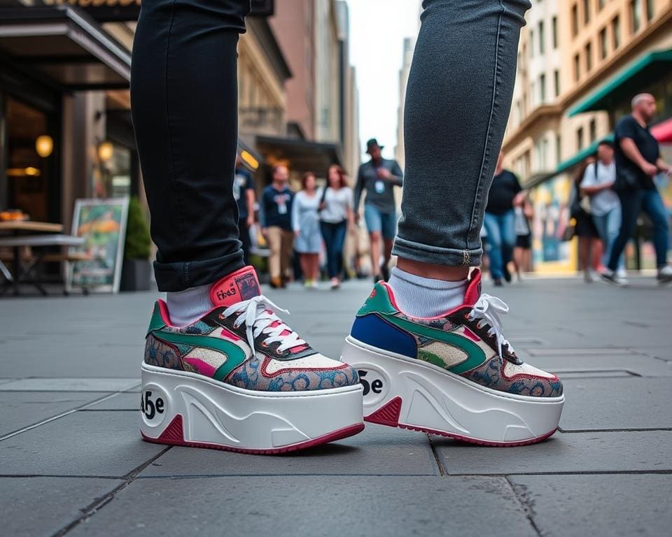 Plateau-Sneaker: Wie man sie im Alltag trägt