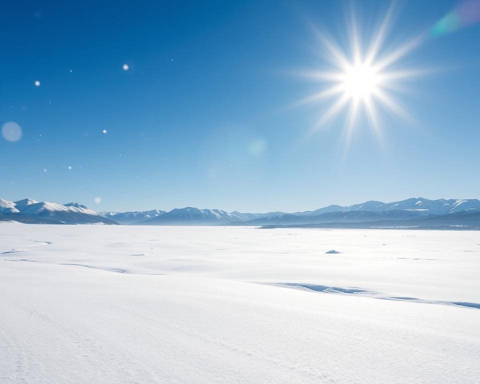 UV-Strahlen und Reflexion durch Schnee