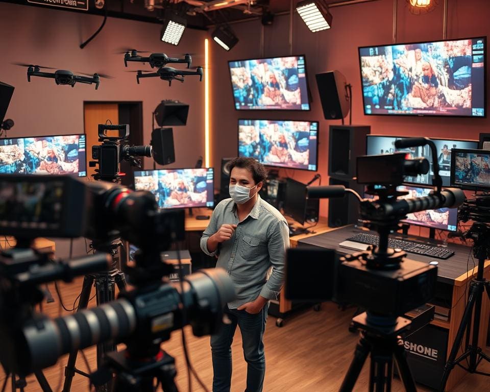 Videotechniker und moderne Technik