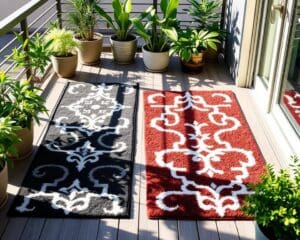 Outdoor-Teppiche aus wetterfestem Material für Balkone