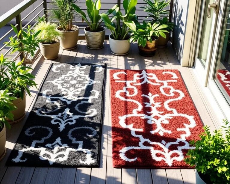 Outdoor-Teppiche aus wetterfestem Material für Balkone