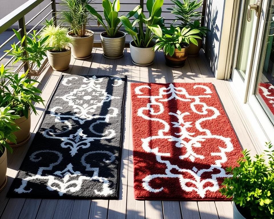 Outdoor-Teppiche aus wetterfestem Material für Balkone