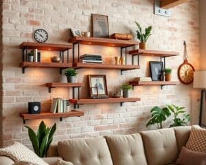 Wandregale aus Holz für rustikale Wohnideen