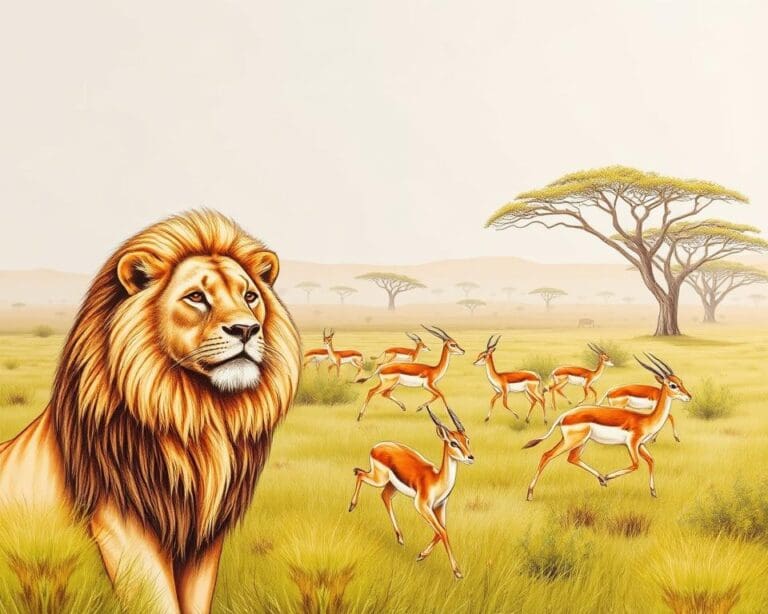 Handgezeichnete Safari-Tiere für die Wand