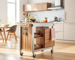 Multifunktionale Küchenwagen mit erweiterbarer Arbeitsfläche