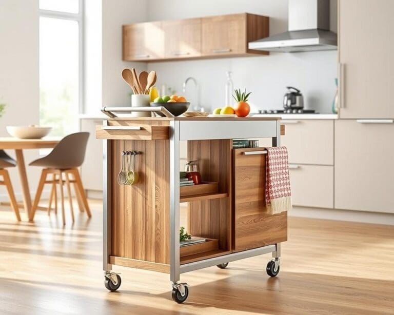 Multifunktionale Küchenwagen mit erweiterbarer Arbeitsfläche