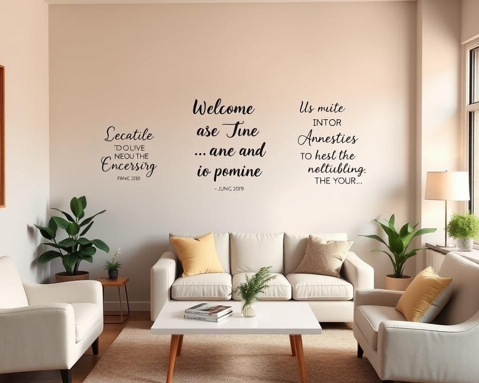 Wandtattoos mit inspirierenden Sprüchen für Wohnzimmer