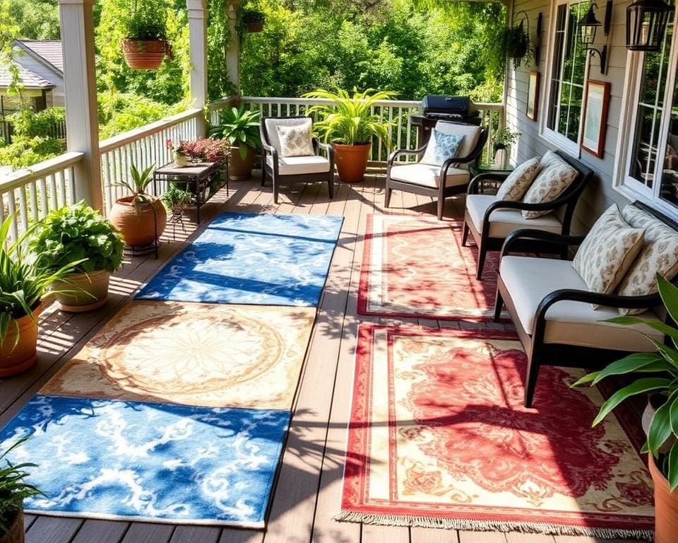 Outdoor-Teppiche aus wetterfestem Material für Terrassen
