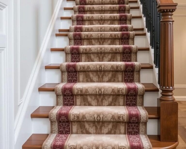 Teppichläufer in gedeckten Farben für elegante Treppen