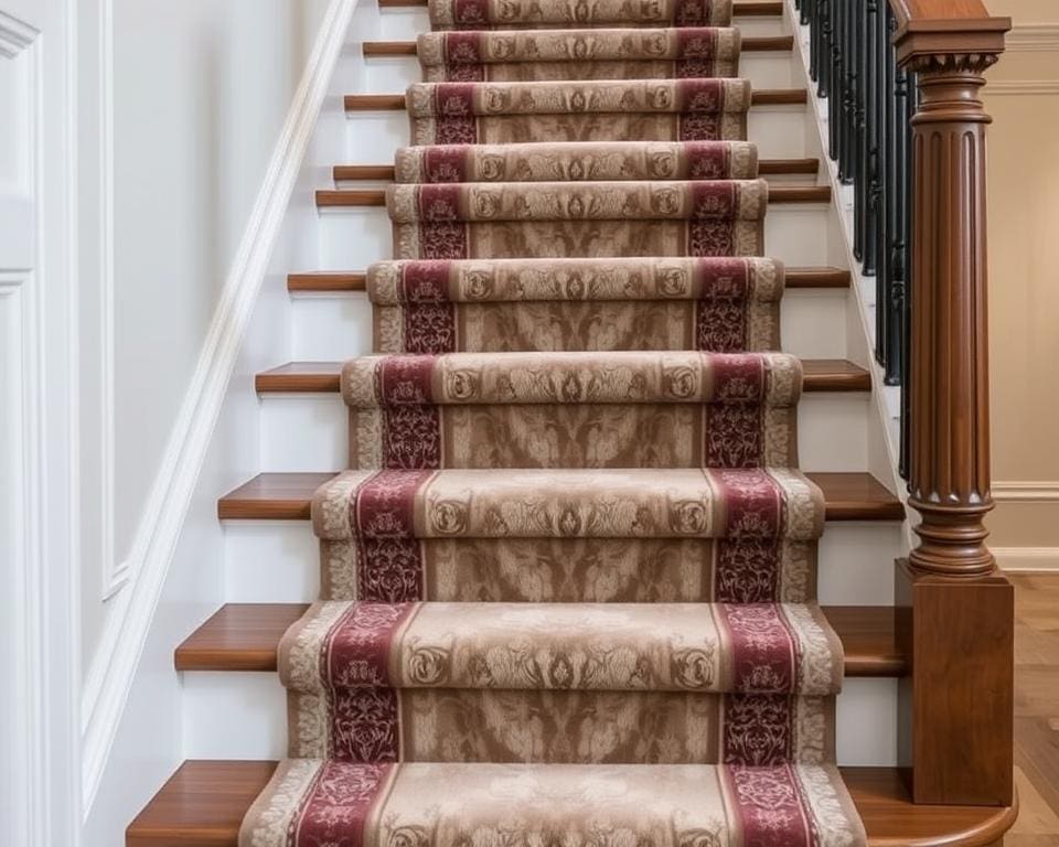 Teppichläufer in gedeckten Farben für elegante Treppen