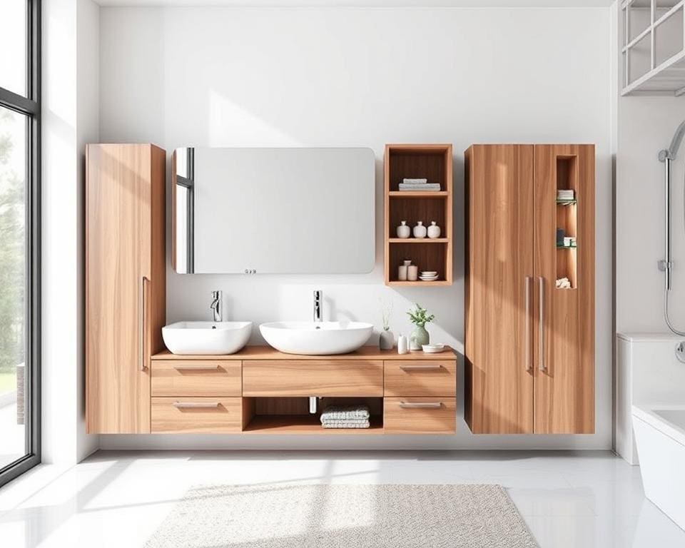 Multifunktionale Badmöbel mit Stauraumoption