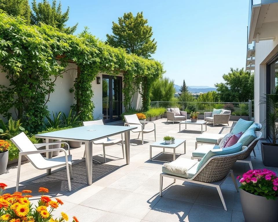 Outdoor-Möbel aus recyceltem Aluminium für Terrassen