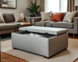 Polsterhocker mit verstecktem Stauraum für kleine Räume