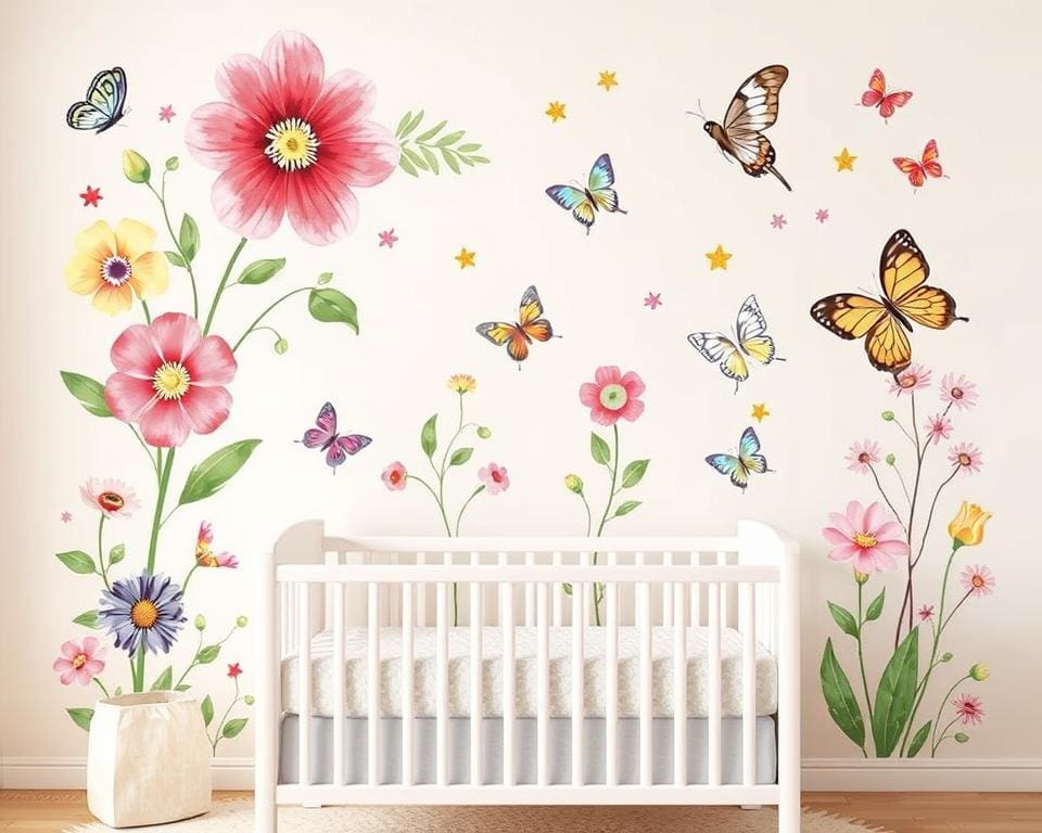 Wandtattoos mit floralen Designs für Kinderzimmer