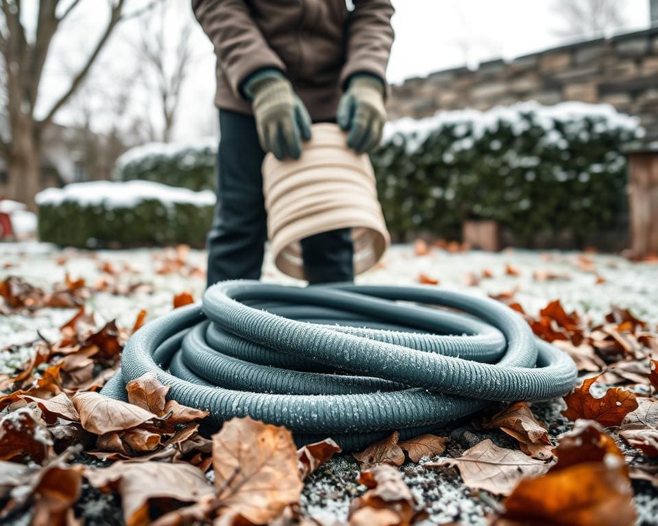 Wie schützt man Gartenschläuche vor Frost?