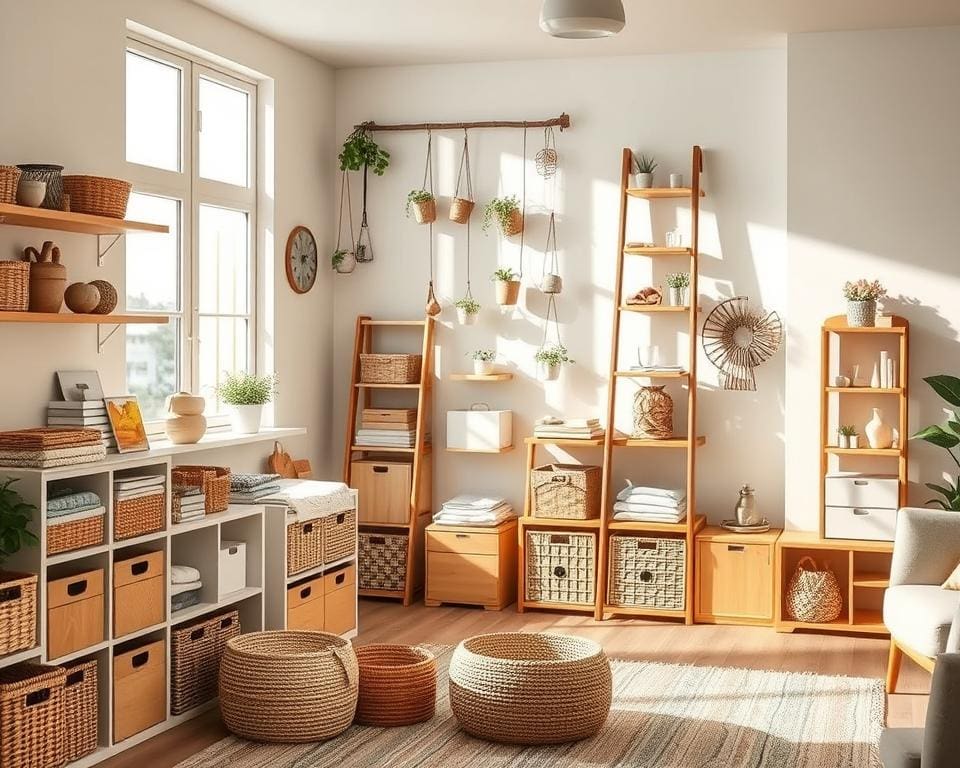 kreative Aufbewahrungskonzepte ohne Schrank