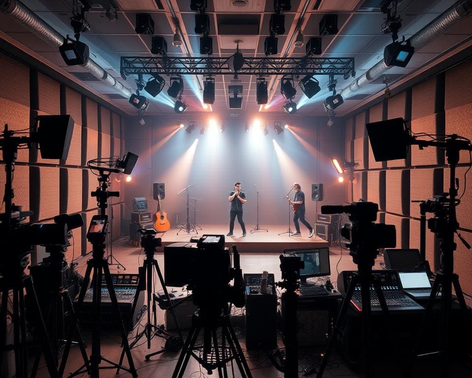 Studioequipment für Musikvideodreh