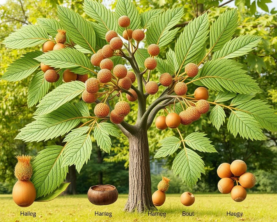 botanische Klassifizierung der Haselnuss