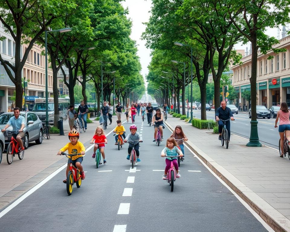 Kinderfreundliche Radwege in Städten