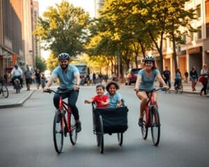 Wie reist man mit Kindern auf dem Rad durch Städte?