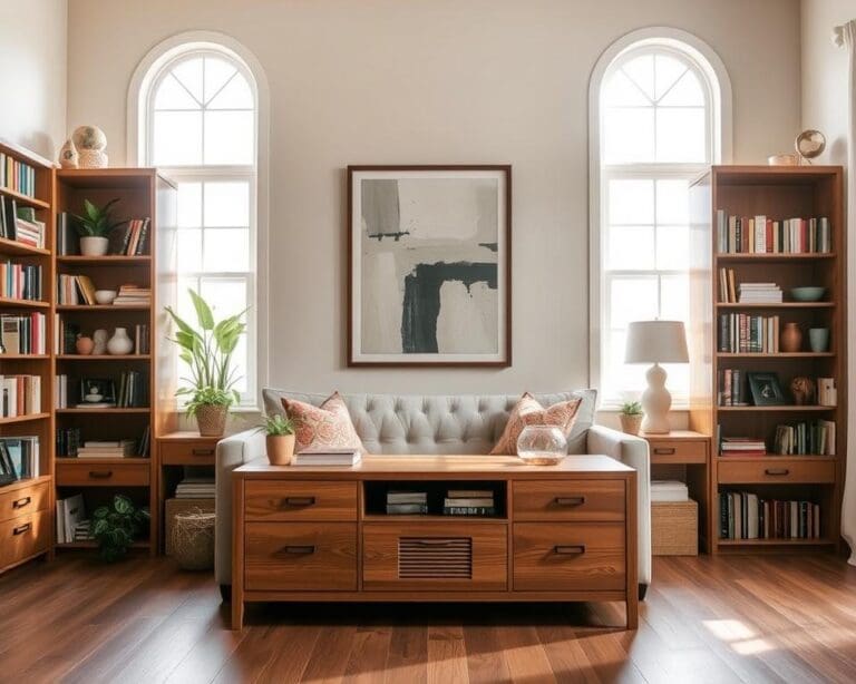 Praktische Aufbewahrung im Wohnzimmer