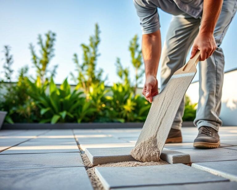 Fugenpflege für Terrassen mit Quarzsand oder Mörtel