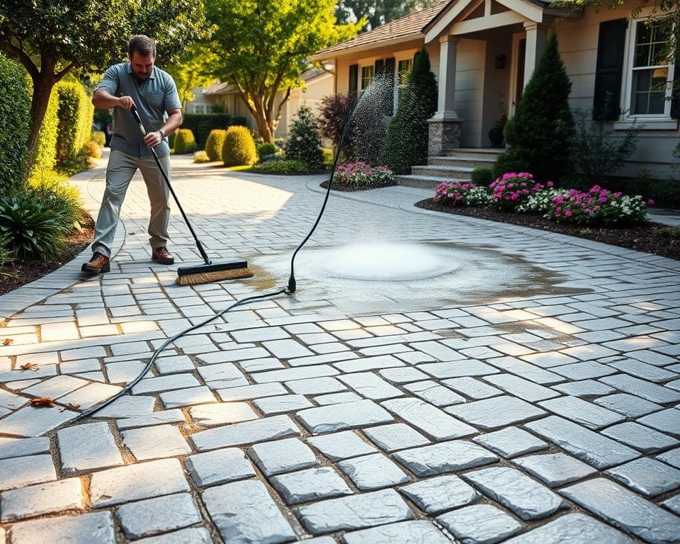 Wie pflegt man eine gepflasterte Einfahrt richtig?