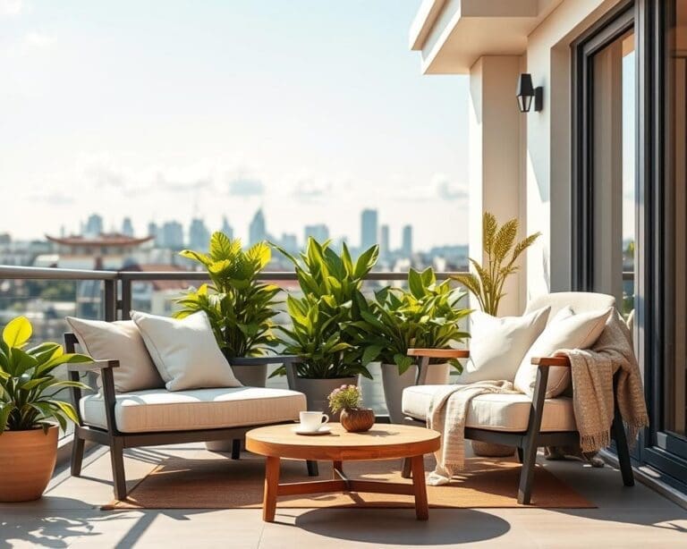Balkon gemütlich modern